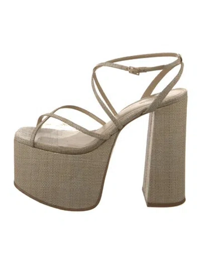 Pre-owned Cult Gaia Leather Sandals In Neutral