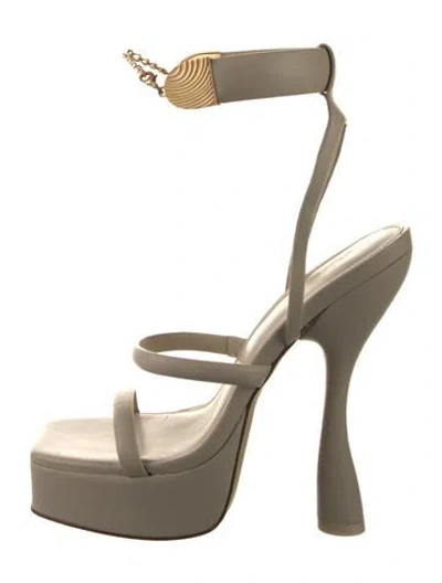 Pre-owned Cult Gaia Leather Sandals In Neutral