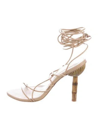 Pre-owned Cult Gaia Leather Sandals In Neutral