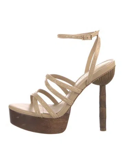Pre-owned Cult Gaia Leather Sandals In Neutral