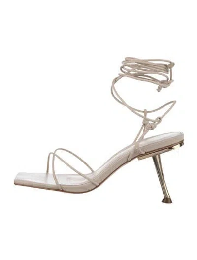 Pre-owned Cult Gaia Leather Sandals In Neutrals