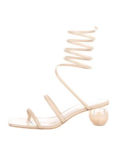 Pre-owned Cult Gaia Leather Sandals In Neutrals