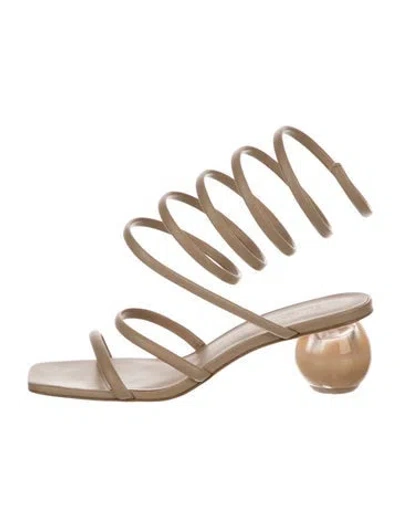 Pre-owned Cult Gaia Leather Sandals In Neutrals