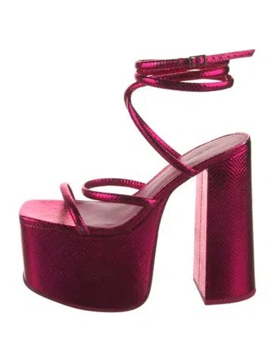 Pre-owned Cult Gaia Leather Sandals In Pink