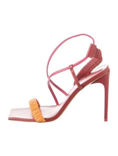 Pre-owned Cult Gaia Leather Sandals In Pink