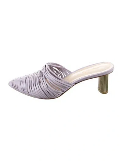 Pre-owned Cult Gaia Leather Sandals In Purple