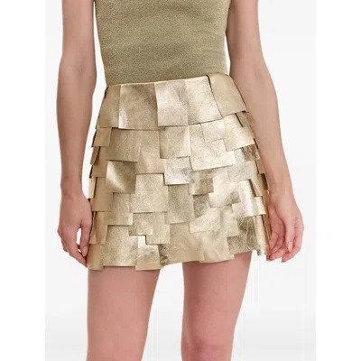 Cult Gaia Leather Skirts In Gold