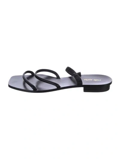 Pre-owned Cult Gaia Leather Slides In Black