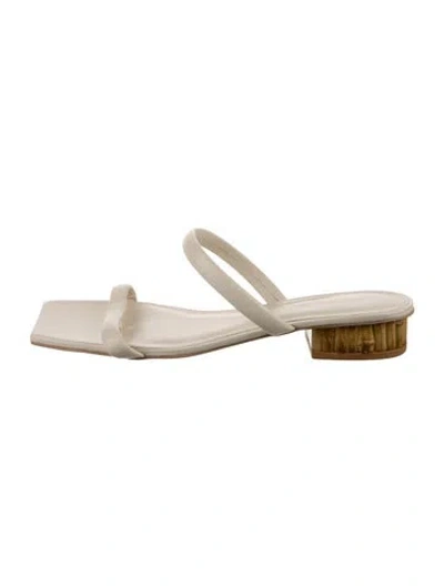 Pre-owned Cult Gaia Leather Slides In Gold