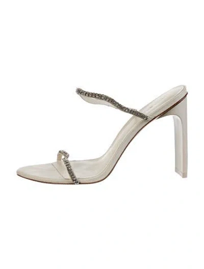 Pre-owned Cult Gaia Leather Slides In Neutral