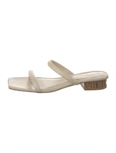 Pre-owned Cult Gaia Leather Slides In Neutral
