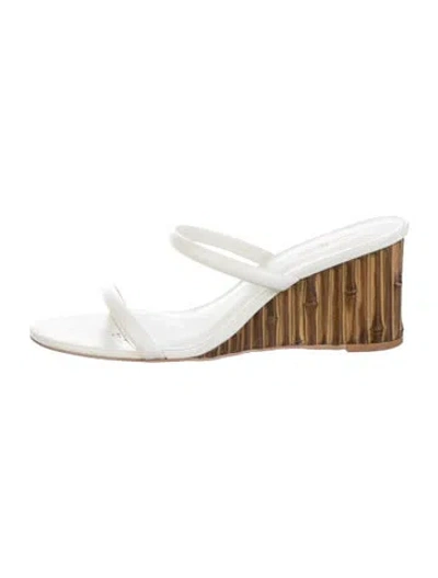 Pre-owned Cult Gaia Leather Slides In Neutrals