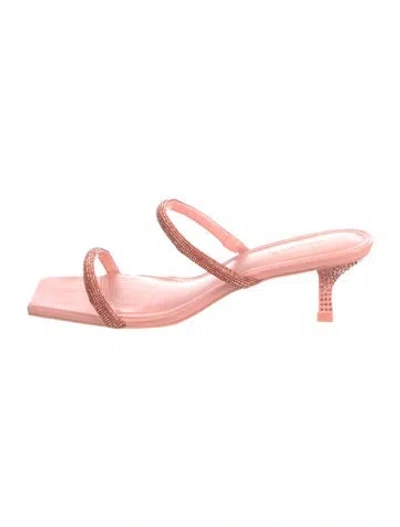 Pre-owned Cult Gaia Leather Slides In Pink