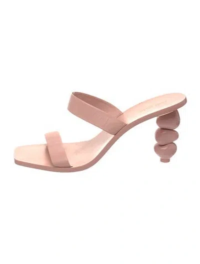 Pre-owned Cult Gaia Leather Slides In Pink