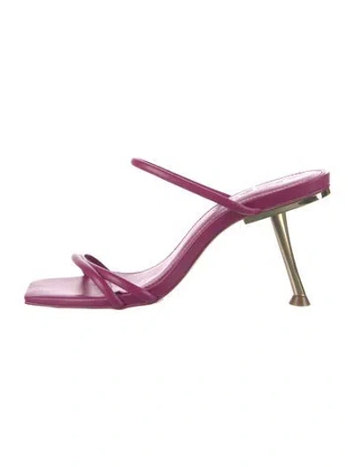 Pre-owned Cult Gaia Leather Slides In Purple