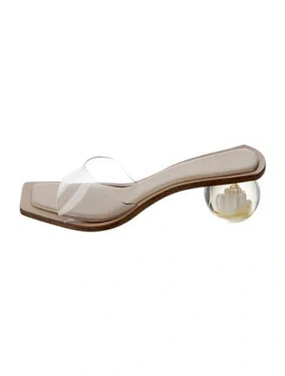 Pre-owned Cult Gaia Leather Slides In Transparent