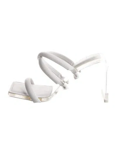 Pre-owned Cult Gaia Leather Slides In White