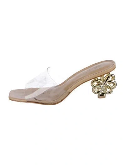 Pre-owned Cult Gaia Leather Slingback Sandals In Neutral