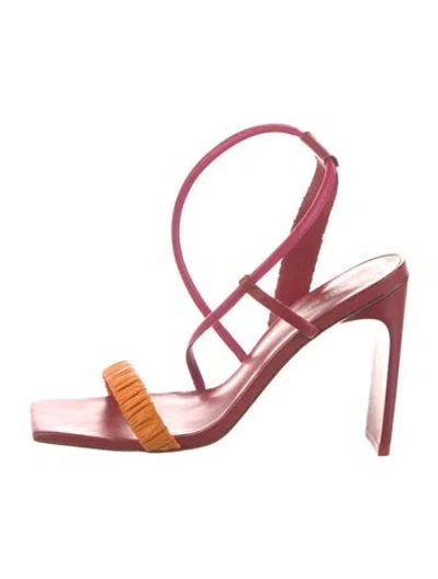 Pre-owned Cult Gaia Leather Slingback Sandals In Pink