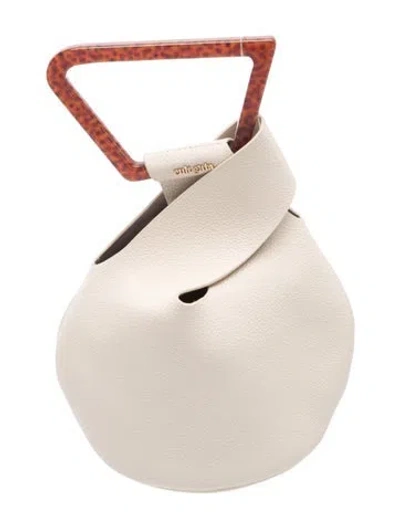 Pre-owned Cult Gaia Leather Top Handle Bag In Neutrals