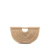 Cult Gaia Lou Draped Leather Clutch Bag In Neutral
