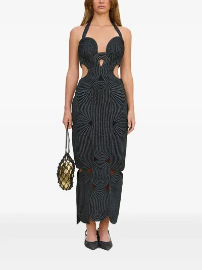 Cult Gaia Leila Crochet Dress In Black