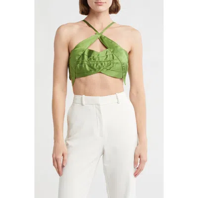 Cult Gaia Leonil Bralette Crop Top In Green