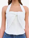 Cult Gaia Liliana Cotton Poplin Halter Top In Weiss
