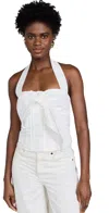 Cult Gaia Liliana Cotton Poplin Halter Top In Off White
