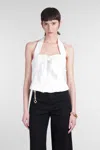 Cult Gaia Liliana Cotton Poplin Halter Top In White