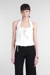 Cult Gaia Liliana Cotton Poplin Halter Top In White