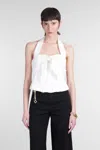 Cult Gaia Liliana Cotton Poplin Halter Top In White