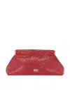Cult Gaia Lillia Mini Embellished Clutch Bag In Garnet