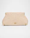 Shop Cult Gaia Lillia Mini Woven Clutch Bag In Off White