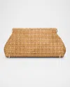 Cult Gaia Mini Lillia Woven Raffia Clutch In Toasted Natural