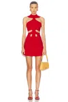 Cult Gaia Knitted Lillie Mini Dress In Ghermez