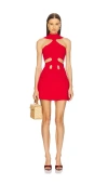 Cult Gaia Knitted Lillie Mini Dress In Ghermez