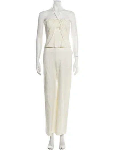 Pre-owned Cult Gaia Linen Cutout Accent Pant Set In Neutrals