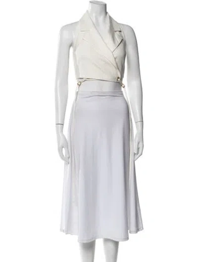 Pre-owned Cult Gaia Linen Halterneck Crop Top W/ Tags In Neutral