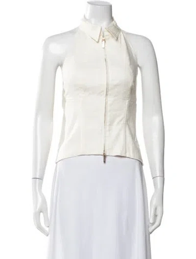 Pre-owned Cult Gaia Linen Halterneck Top In Neutrals