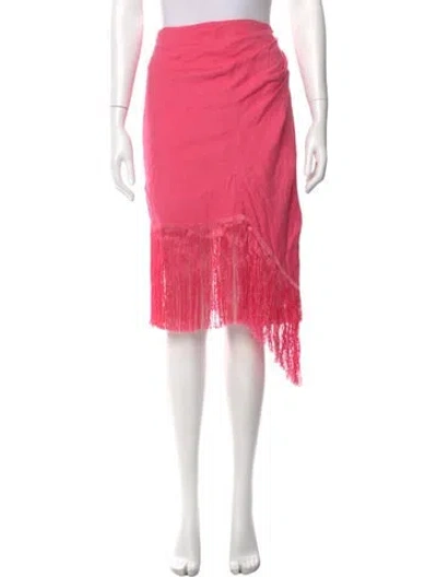 Pre-owned Cult Gaia Linen Knee-length Skirt In Pink