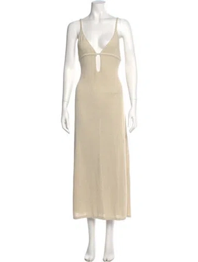 Pre-owned Cult Gaia Linen Long Dress In Brown