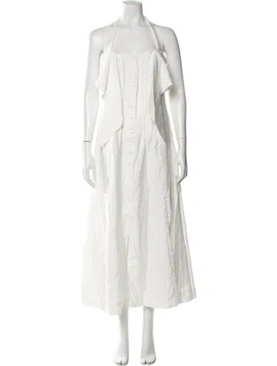 Pre-owned Cult Gaia Linen Long Dress In Neutral