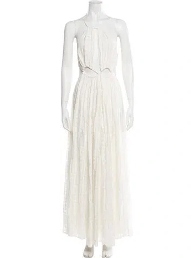 Pre-owned Cult Gaia Linen Long Dress In Neutral