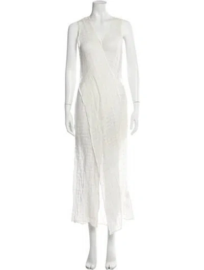 Pre-owned Cult Gaia Linen Long Dress In Neutral