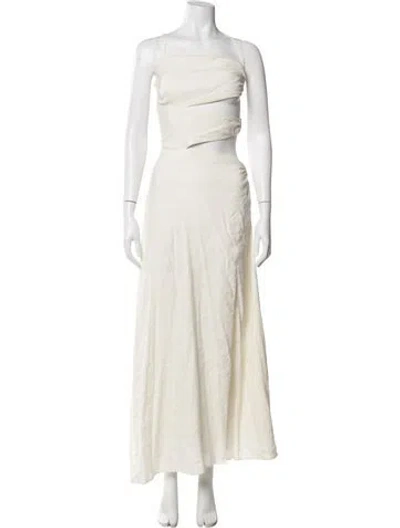 Pre-owned Cult Gaia Linen Long Dress In Neutral