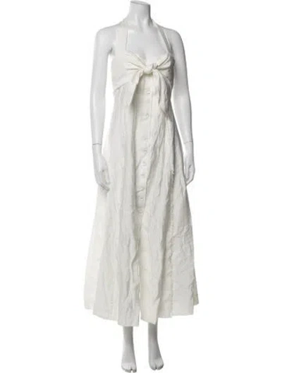 Pre-owned Cult Gaia Linen Long Dress In Neutrals