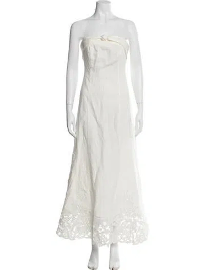 Pre-owned Cult Gaia Linen Long Dress In White