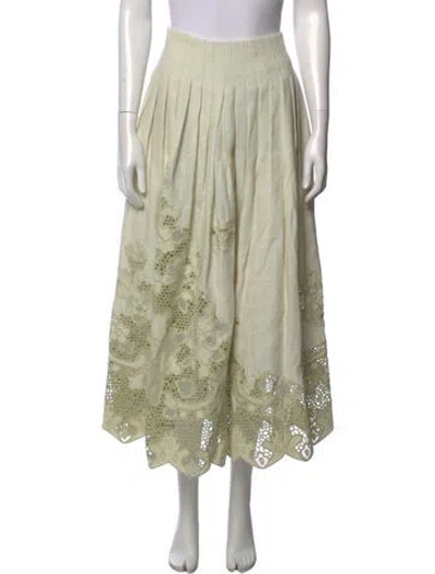 Pre-owned Cult Gaia Linen Long Skirt In Green