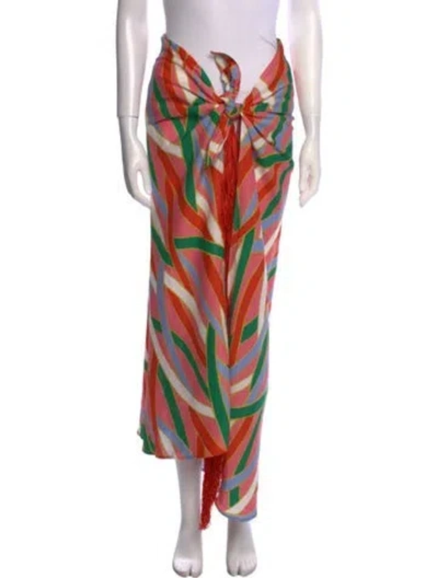 Pre-owned Cult Gaia Linen Long Skirt W/ Tags In Multi